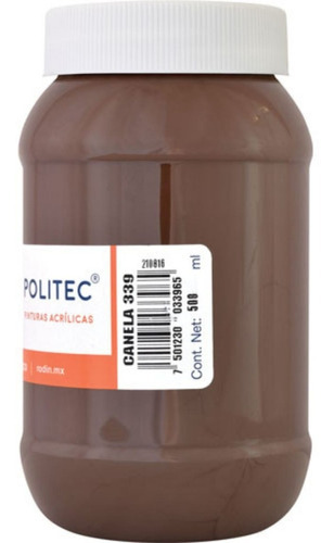 Pintura Acrilica Politec 500 Ml Acrilico Colores A Escoger Color Canela #339