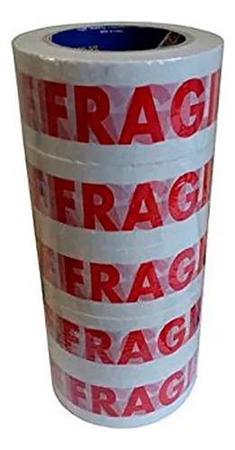 Cinta Adhesiva Frágil 6 Piezas 48mm Color Blanco Prado