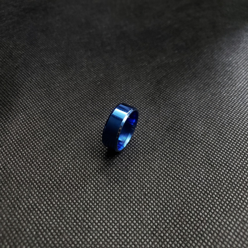 Anillos Hombre Azul Aro Acero Inoxidable Mujer Unisex