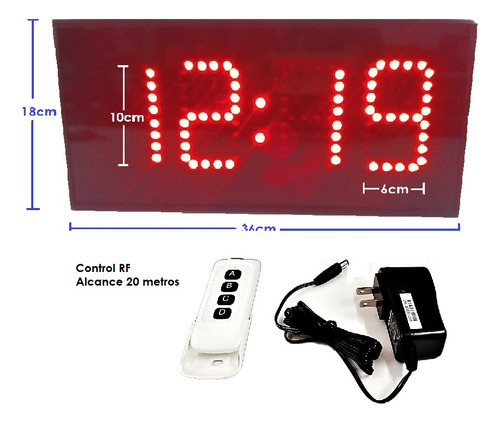 Reloj Cronómetro Digital De Leds Digito 10cm Control Remoto