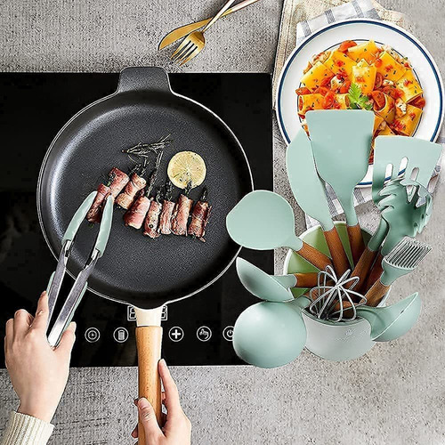 11 Piezas Juego De Utensilios De Cocina De Silicona Para Coc