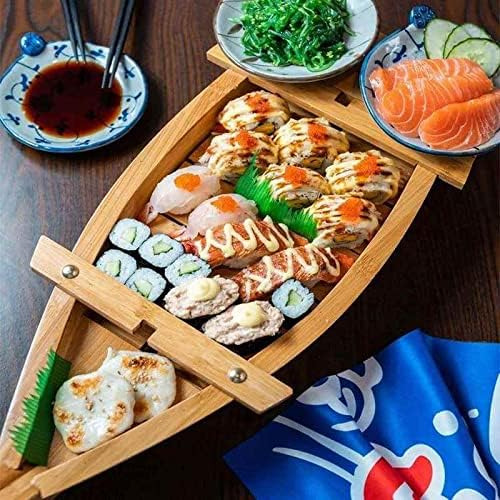 Japanbargain 1583, Placa De Forma De Bote De Sushi De Madera