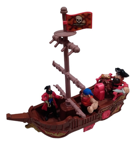 Barco Pirata Con Luz + 3 Piratas ( Ver Descripción )