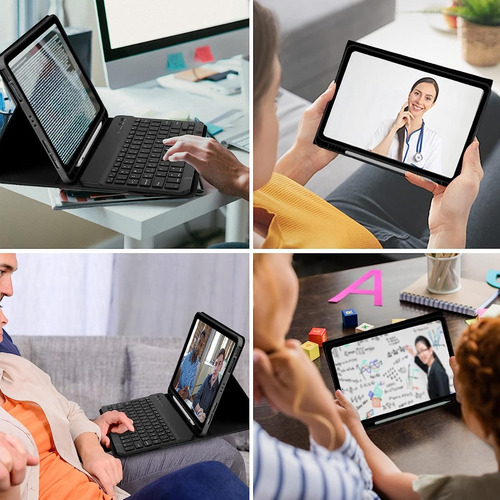 Estuche Forro Teclado Bluetooth Para iPad Con Espacio Pencil