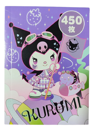 Libreta 450 Stickers Kuromi Hello Kitty Cinnamoroll