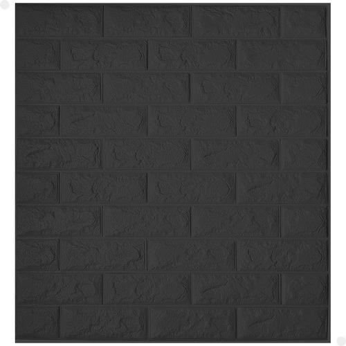 10 Placas Adesivas Parede 3d Revestimento Parede Tijolinho Cor Preto