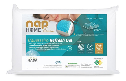 Travesseiro Nasa - Nap Refresh Gel - Melhor Preço!