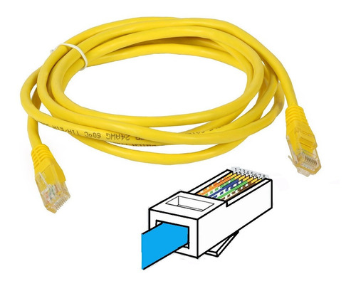 Cable De Red Internet Utp Cat 6 De 5 Metros 