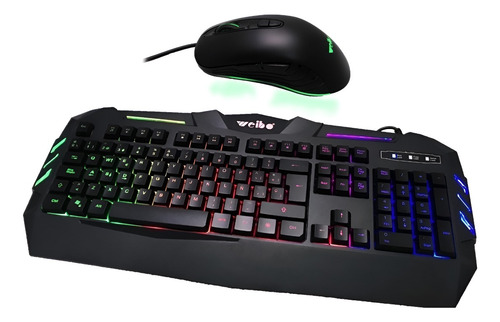 Kit Teclado Y Mouse Profesional Parar Gamer Con Luz Rgb