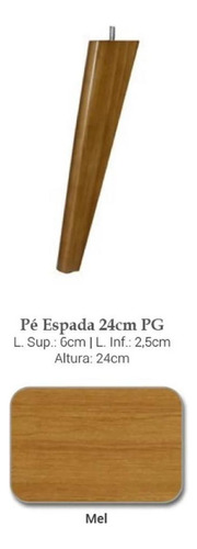 04 Pie retro de madera para muebles y decoración Espada 24 cm Honey