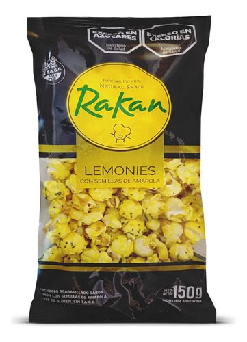 Pochoclo Lemonies Con Semilla Amapola Rakan Sin Tacc 150g X3
