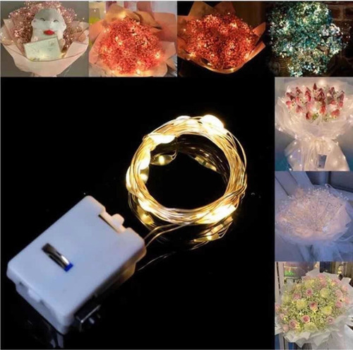 Imagen 4 de 4 de Alambre De Led 50cms Luz Con Pila Incluida Pack X10u Deco