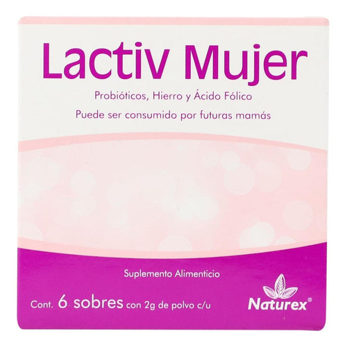 Lactiv Mujer Probióticos, Hierro Y Acido Folico Suplemento A Sabor Sin Sabor