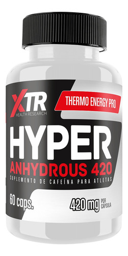 Hyper Anhydrous Cafeine 420mg Themogenic - 60caps - Xtr Labs
