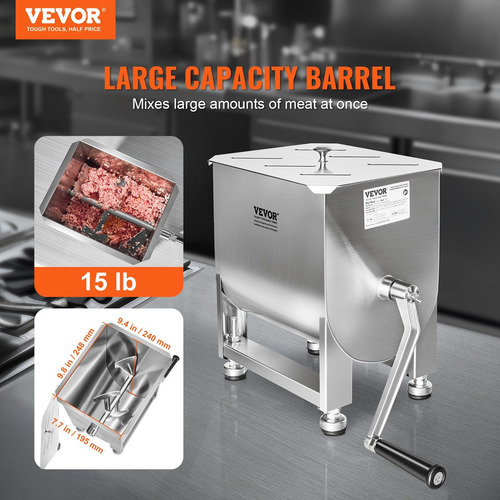 Batidora Mezclador De Carne Molida, Embutidos 7kg Manual