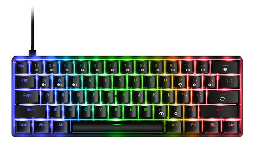 Fiodio Teclado Mecánico 60% Para Juegos, Rgb 61 Teclas Tecla