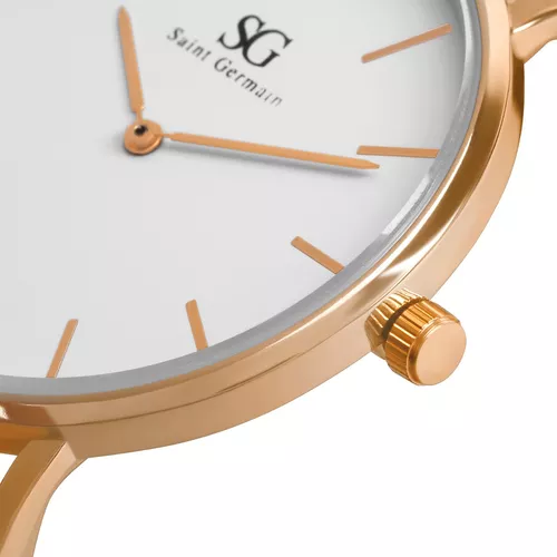 Ted Baker Pulseira de couro de quartzo de aço inoxidável feminina, bege, 12  relógio casual (modelo: BKPAMS2149I), ouro rosa/champanhe/creme, Ouro  rosa/champanhe/creme