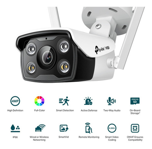 Cámara De Seguridad Ip/wifi Tp-link 4mp Vigi C340-w 4mm Ext.