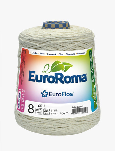 Barbante Euroroma 600g N. 8 Cor Cru