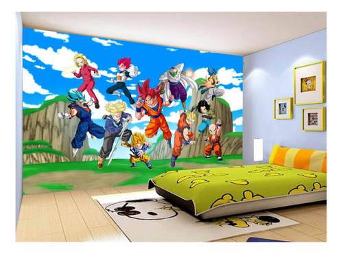 Adesivo De Parede Dragon Ball Goku Vegeta Anime 10m²  Dbz429