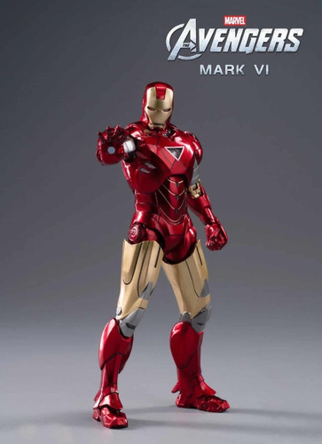 Muñeca Iron Man Zd Toys Mark 6 Vi de Tony Stark