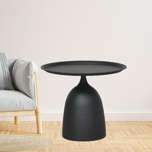 Mesa Auxiliar Pequeña, Mesa De Bebidas Forma Corta Negra