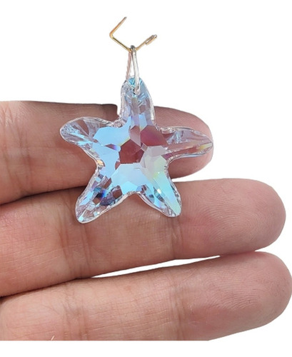 Pingente Estrela Do Mar Cristal Swarovski 2,8cm Em Prata 925