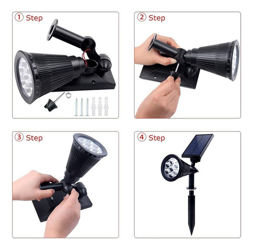 Luces Solares Al Aire Libre Coloreadas Impermeables 7 Led Co