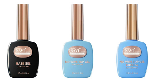 Gel Uv/led Top Coat + Base Coat + Top Cristal Navi 10ml