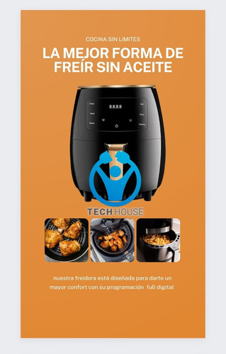 Imagen 4 de 10 de Freidora Sin Aceite Digital Xxl De 4litros 2años Garantia