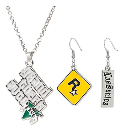 Collar Y Aretes Pendientes Juego Gta V Grand Theft Auto Game