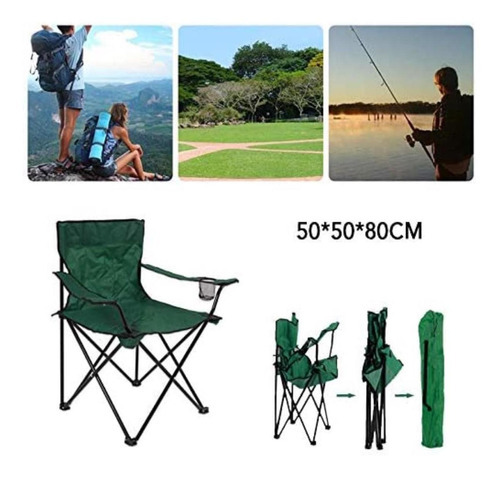 Silla Director Camping Apoyabrazo Porta Vaso Bolso Azul Iael