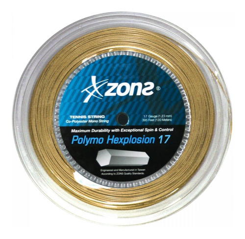 Cuerda De Tenis Zons Polymo Hexplosion 16l/1.28mm Ambar 120 