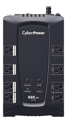 Ups Cyberpower De 685 Va/390 W Ent: 120v 8 Tomas / Cp685avrg