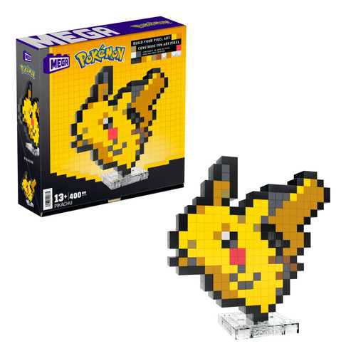 Brinquedo de construção Mega Pokémon Pikachu Pixel Número de peças 400