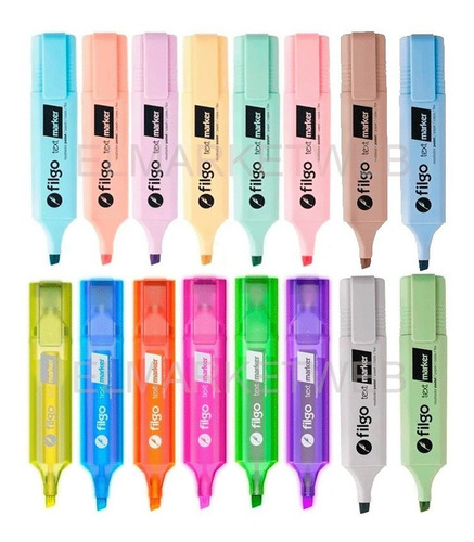 Pack X 16 Resaltador Filgo Text Marker Pastel Fluo Retro