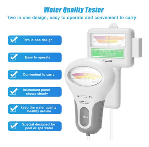 Medidor De Cloro De Ph 2 En 1, Medidor De Ph De Agua D