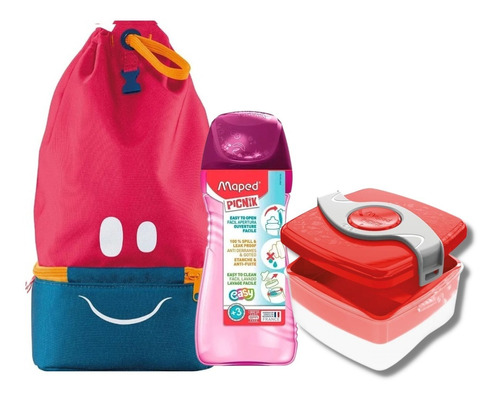 Combo Maped Lunchera Térmica + Botella + Porta Alimentos 