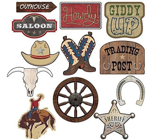 12 Wild West Western Boy Recortes De Decoracion De Fiesta