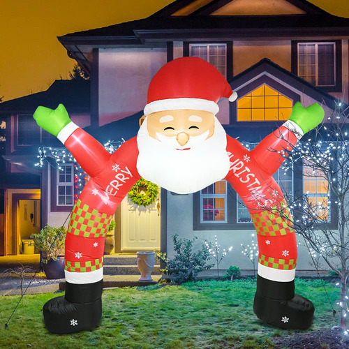 Arco Inflable De Papá Noel Iluminado 3.4 Metros Navidad