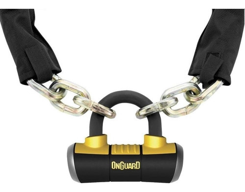 Imagen 3 de 5 de Cadena Con Candado Onguard 8019l Para Bicicleta Motocicleta