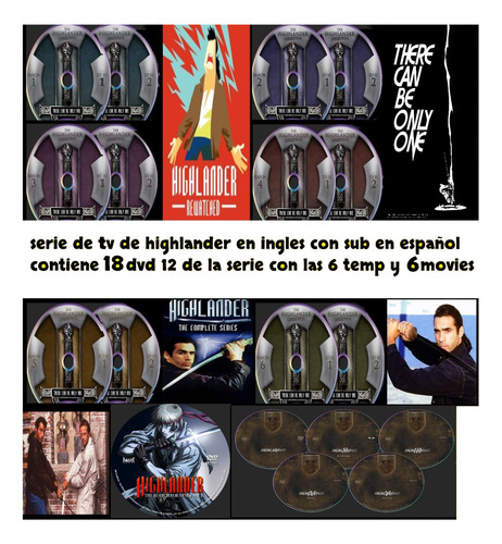 Highlander Serie Tv + 6 Movies En Latino Completa Para Dvd