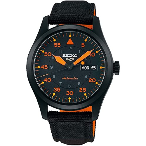 Seiko Srph33 5 Hombres Negro / Naranja Reloj D243v