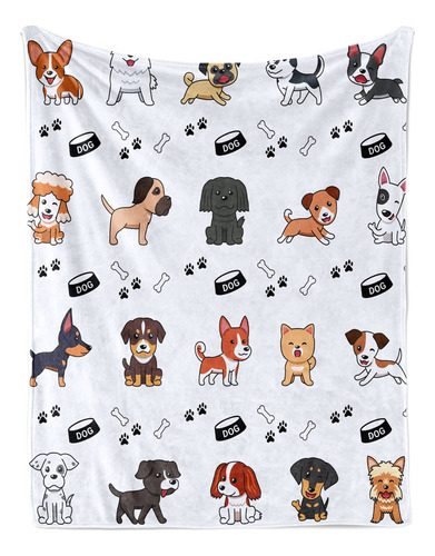 Manta De Bebé Con Estampado De Perros Para Niños Y Niñas, Li