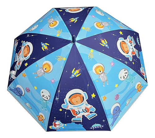 Paraguas Infantil Con Silbato, Goma Eva Estampados Color Azul Oscuro