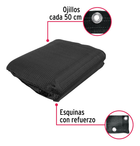 Toldo Malla Sombra Invernaderos Garage Jardin 3.6x5m Red 80%