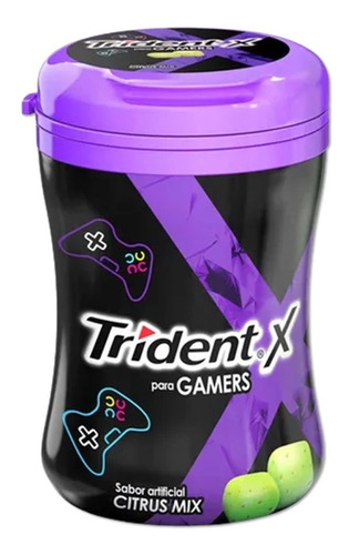 Imagen 2 de 2 de Chicles Trident X Para Gamers Citrus Mix Display X6 Tarros