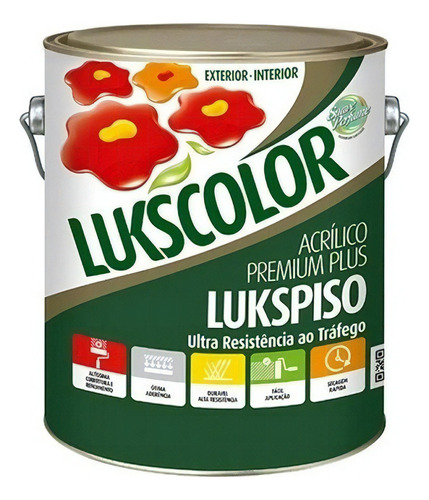 Acrílico artístico Lukscolor Piso preto fosco de 1 de 3.6L