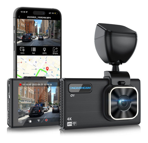 Ondashcam O1 4k Dash Wifi Gps Incorporado 2160p Uhd Para Lcd