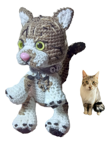 Muñeco Mascota Personalizado. Amigurumi Tejido Crochet Gato 